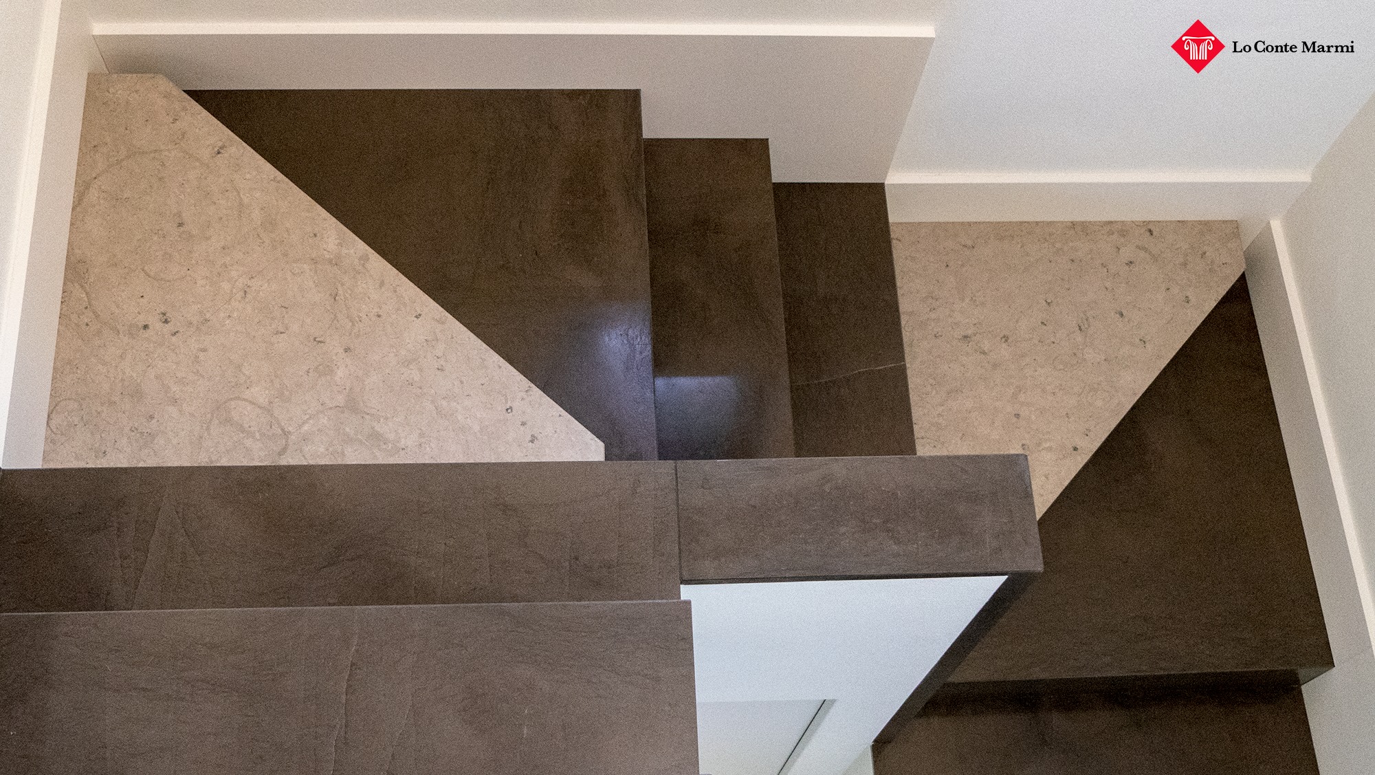 Contrasting marble staircase